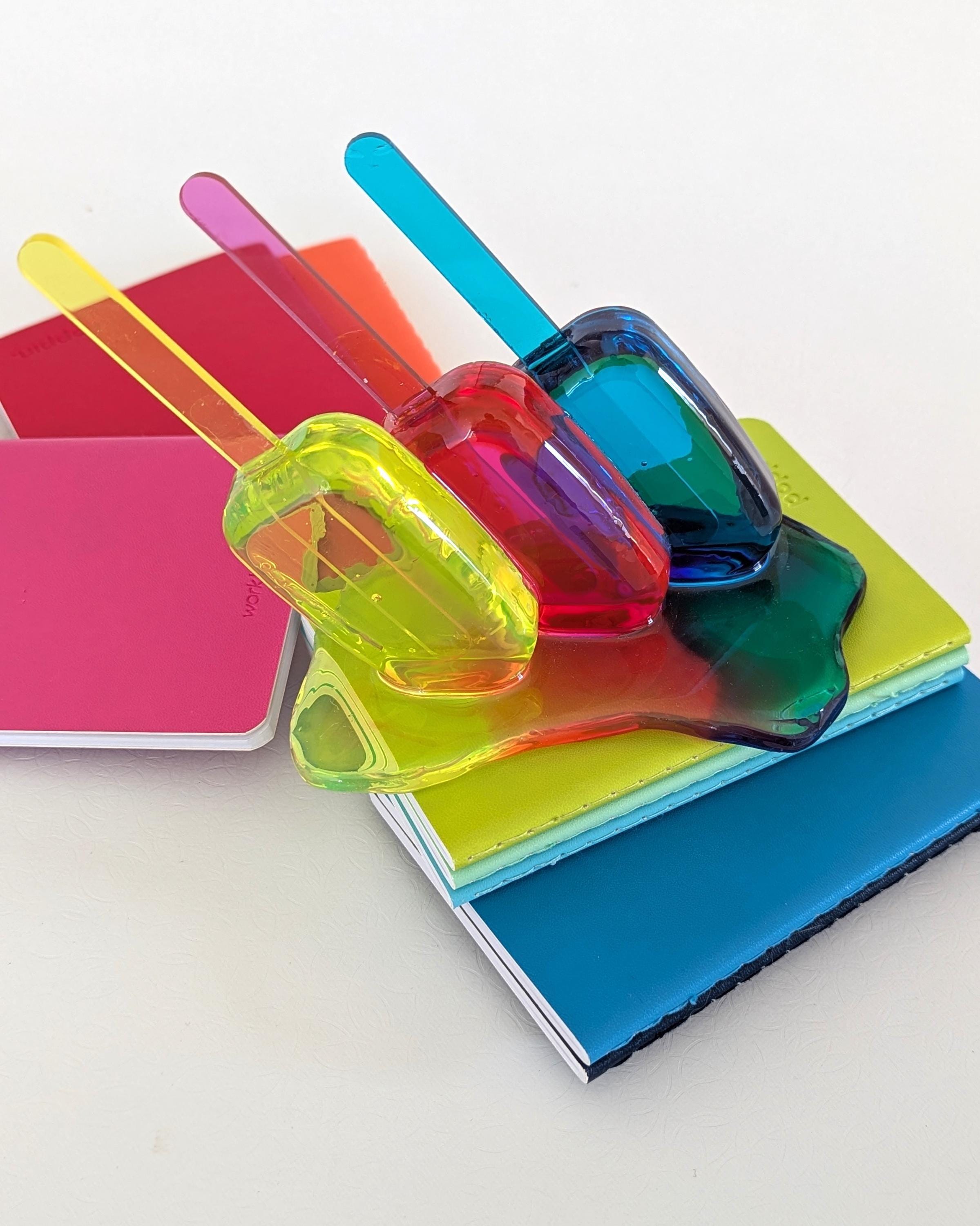 Handmade CMY Resin Popsicle Sculpture