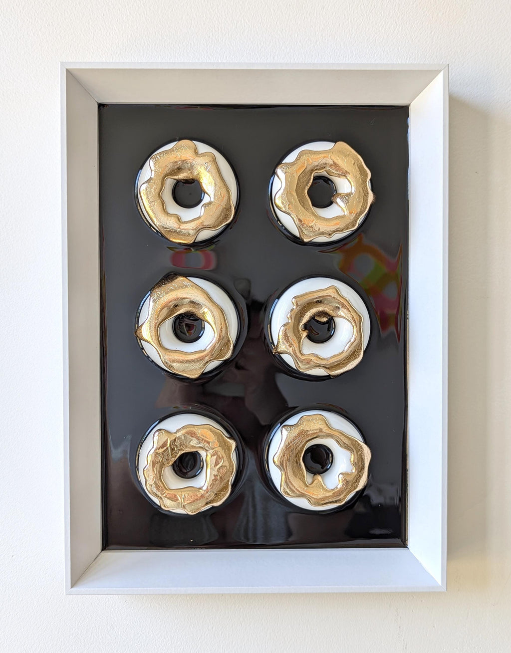 Elegant Black & White Donut Art