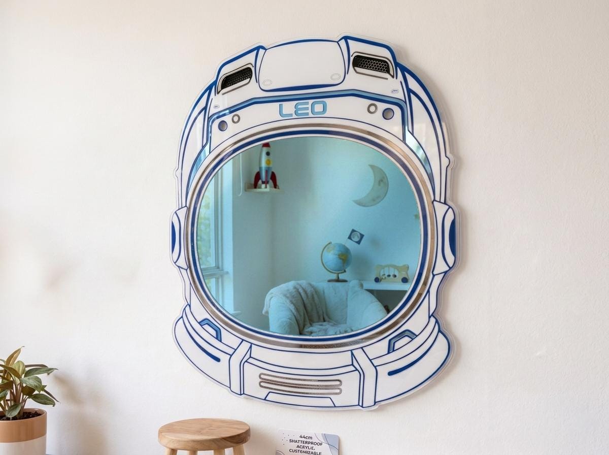 Personalized Space Astronaut Helmet Mirror
