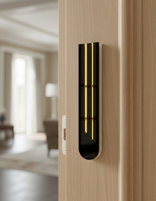 בית מזוזה מודרני שחור וזהב