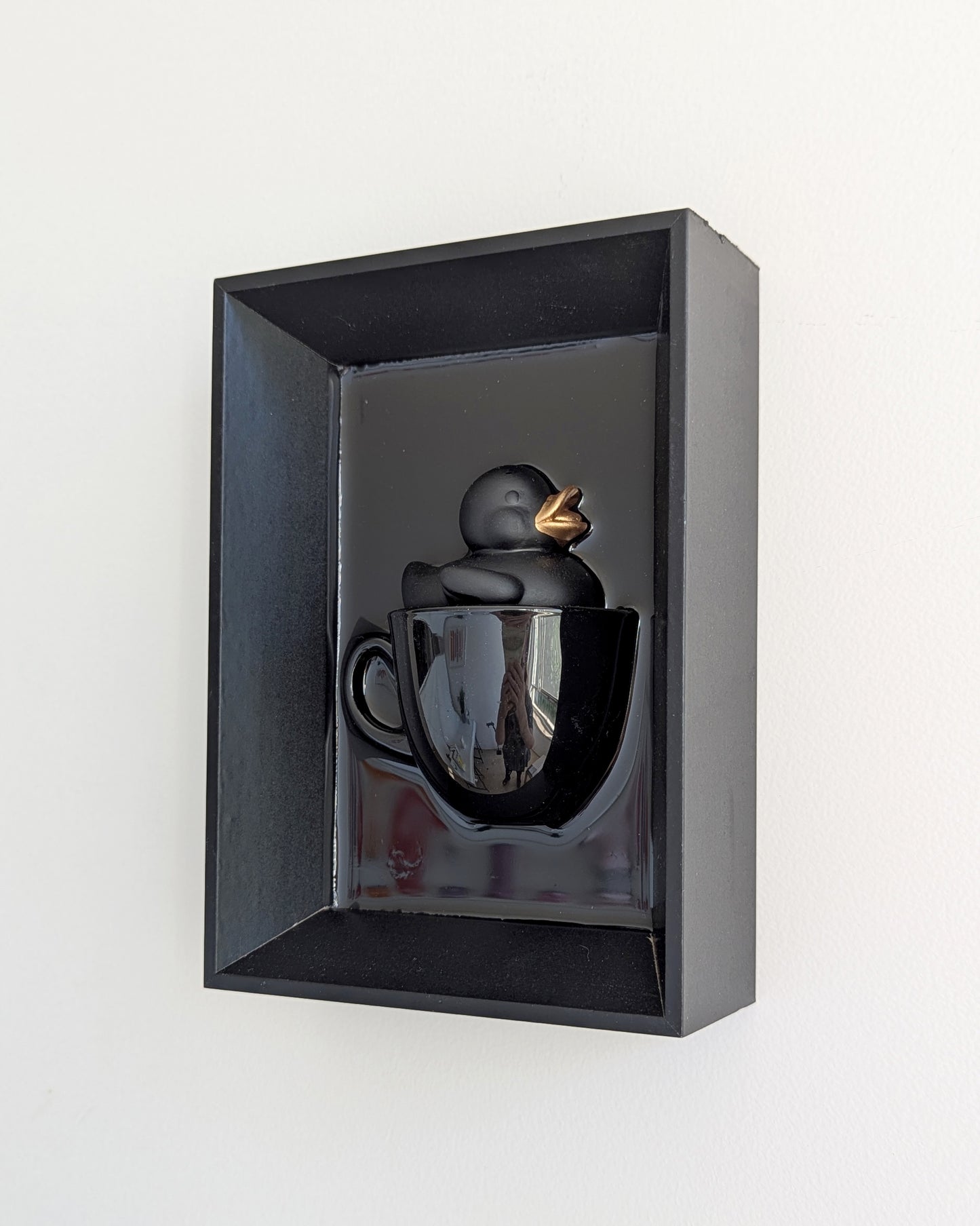 Duck in a coffee cup - black