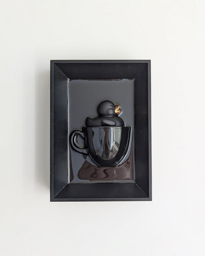 Duck in a coffee cup - black