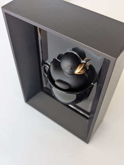 Duck in a coffee cup - black