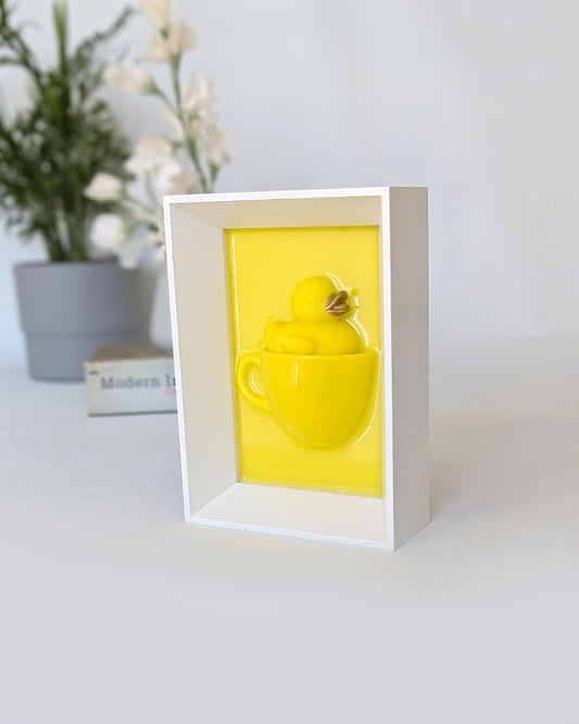 Duck in a coffee cup - yellow