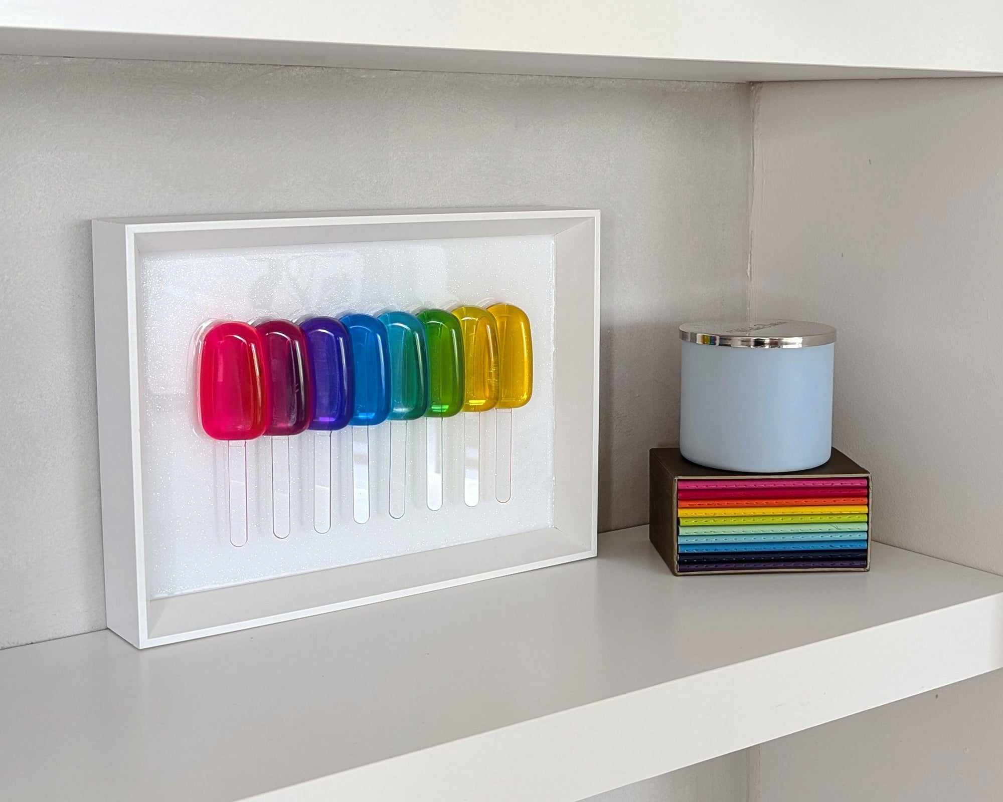 Rainbow popsicles sculpture, wall Hanging art - Talush Art