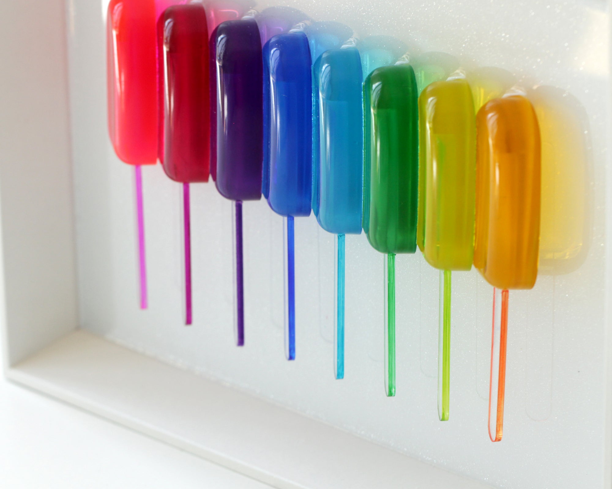 Rainbow popsicles sculpture, wall Hanging art - Talush Art