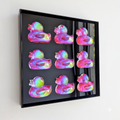Holographic Ducks Pop Art: 3D Resin Wall Hanging