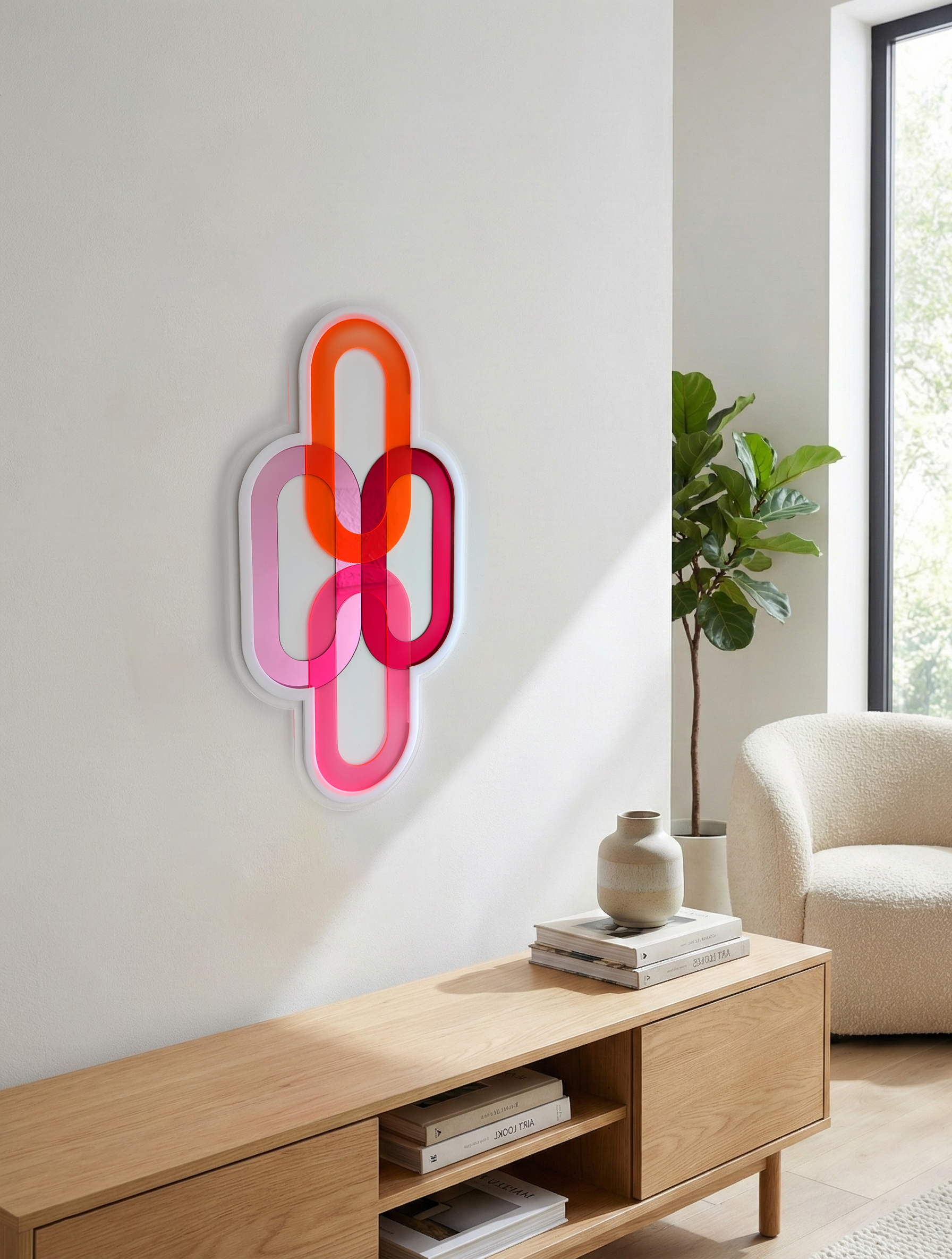 Red & Pink Mirrored Wall Jewel