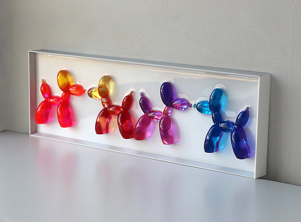 Wall Hanging Art of Colorful Balloon Dogs - Talush Art